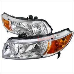 Honda Civic Spec-D Euro Headlights - Chrome Housing - 2LH-CV062-RS