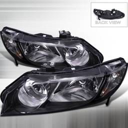 Honda Civic 4DR Spec-D Black Housing Euro Headlight - 2LH-CV064JM-RS