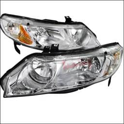 Honda Civic Spec-D Euro Headlights - Chrome Housing - 2LH-CV064-RS