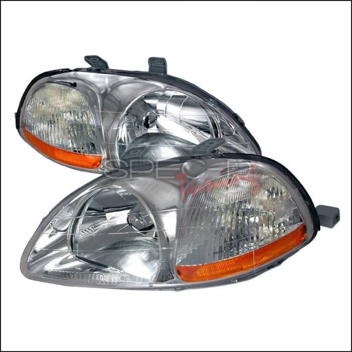 Honda Civic Spec-D Crystal Housing Headlights - Chrome - 2LH-CV96-KS