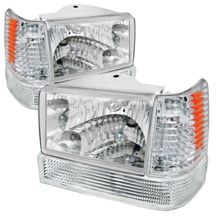 Jeep Grand Cherokee Spec-D Headlight with Corner Lights & Bumper Lights - Chrome - 2LBCLH-GKEE93-RS