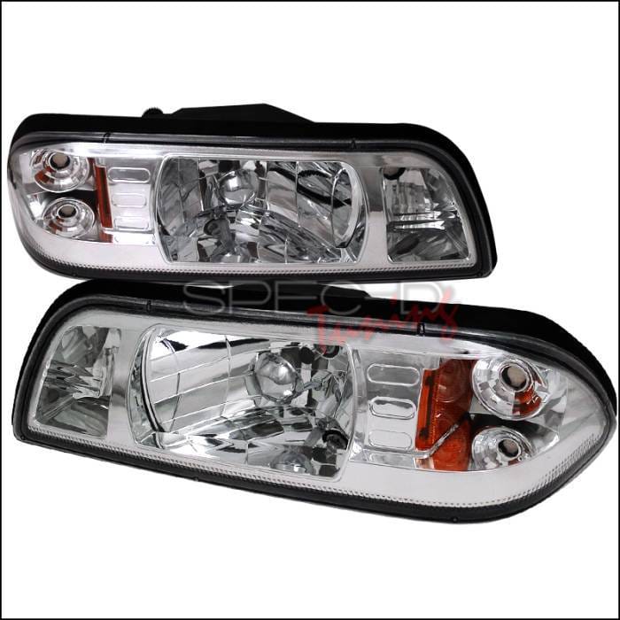 Ford Mustang Spec-D Crystal Housing Headlights - Chrome 1PC - 2LCLH-MST87-RS
