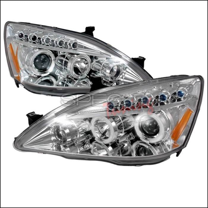 Honda Accord Spec-D Halo LED Projector Headlights - Chrome - 2LHP-ACD03-TM