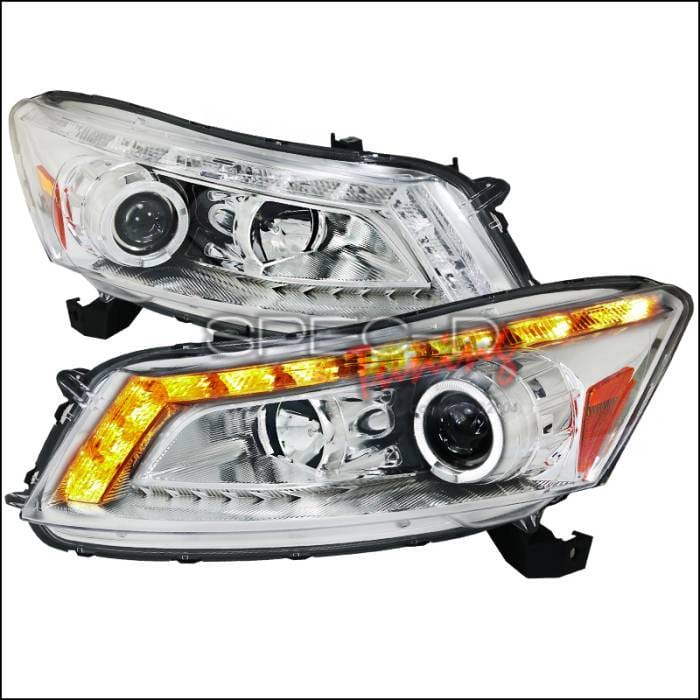 Honda Accord 4DR Spec-D Projector Headlights - Chrome Housing - 2LHP-ACD084-TM
