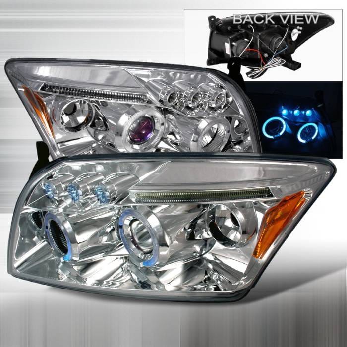 Dodge Caliber Spec-D Halo LED Projector Headlights - Chrome - 2LHP-CAL06-TM