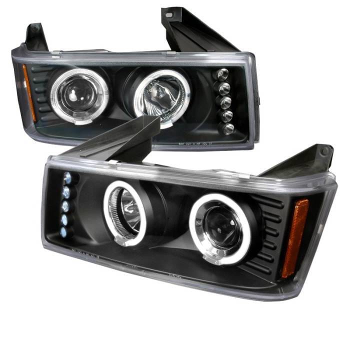 GMC Canyon Spec-D Halo LED Projector Headlights - Black - 2LHP-COL04HJM-TM