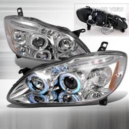 Toyota Corolla Spec-D Halo LED Projector Headlights - Chrome - 2LHP-COR03-TM