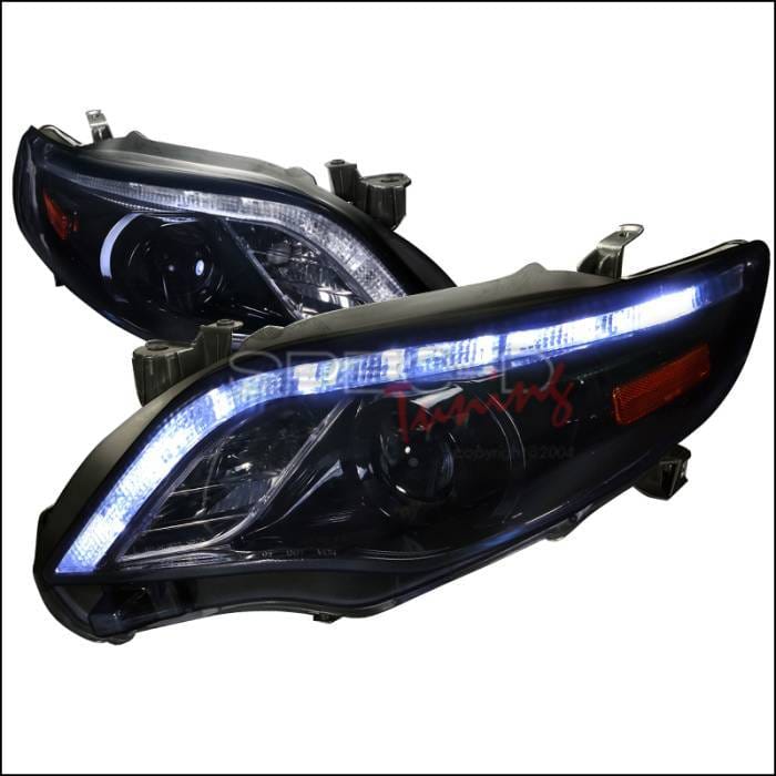 Toyota Corolla Spec-D Projector Headlight Gloss - Black Housing with Smoked Lens - 2LHP-COR11G-TM