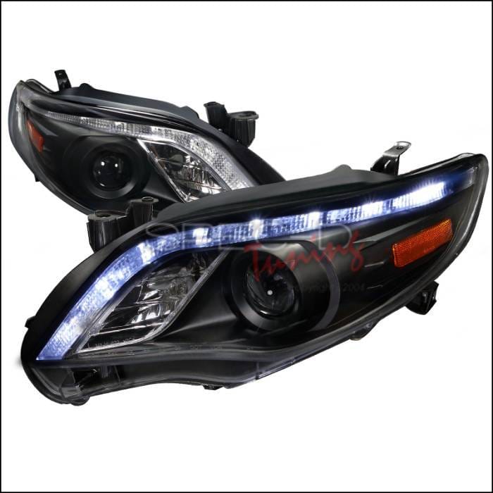 Toyota Corolla Spec-D Projector Headlights - Black Housing - 2LHP-COR11JM-TM