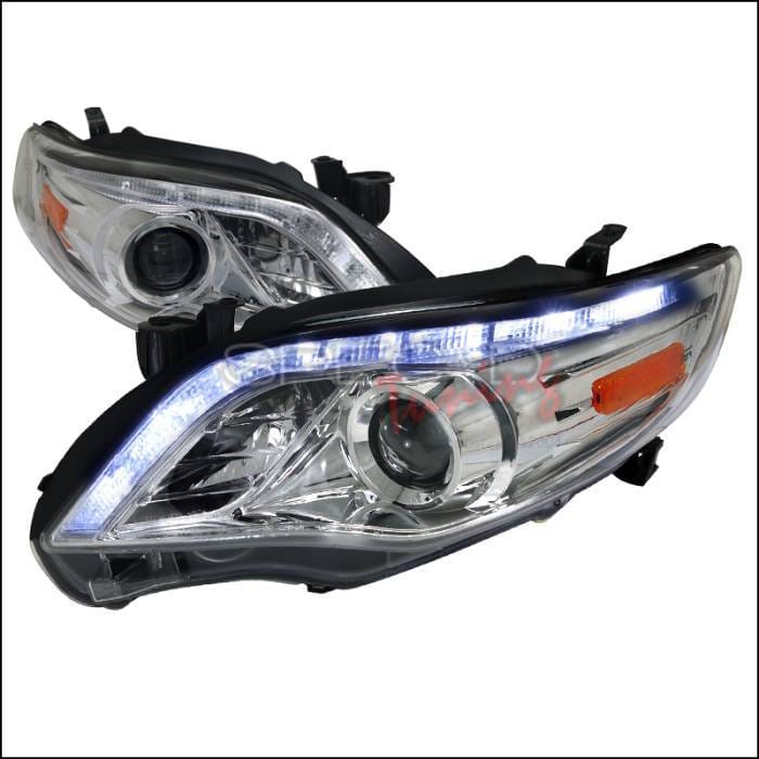 Toyota Corolla Spec-D Projector Headlights - Chrome Housing - 2LHP-COR11-TM