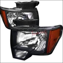 Ford F150 Spec-D Euro Headlight with Black Housing - 2LH-F15009JM-RS