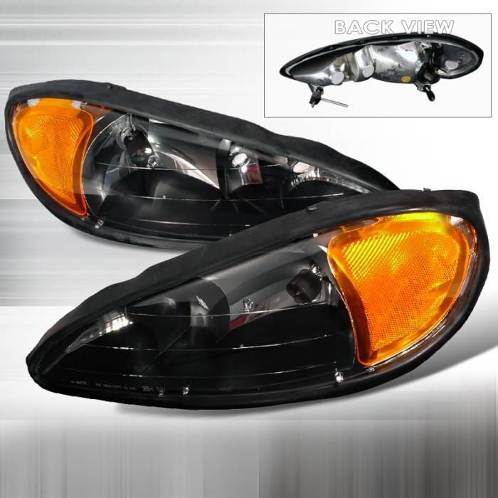 Pontiac Grand Am Spec-D Crystal Housing Headlights - Black - 2LH-GAM99JM-KS