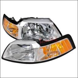 Ford Mustang Spec-D Crystal Housing Headlights - Chrome - 2LH-MST99-DP