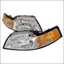 Ford Mustang Spec-D Crystal Housing Headlights - Chrome - 2LH-MST99-KS