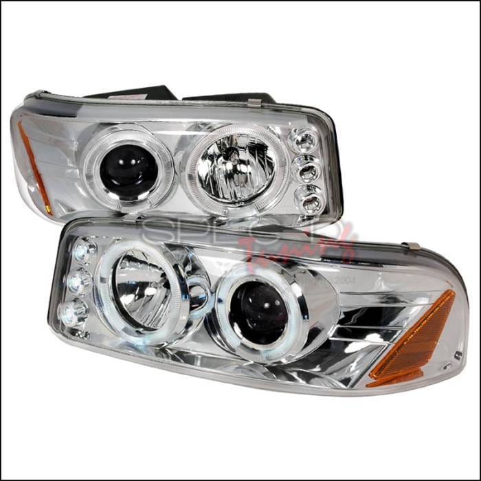 GMC Denali Spec-D Halo LED Projector Headlights - Chrome - 2LHP-DEN00-TM