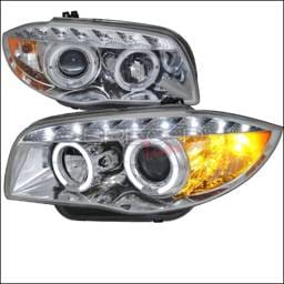 BMW 1 Series Spec-D Projector Headlights - Chrome - 2LHP-E8708-TM