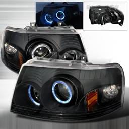 Ford Expedition Spec-D Halo Projector Headlights - Black - 2LHP-EPED03JM-KS
