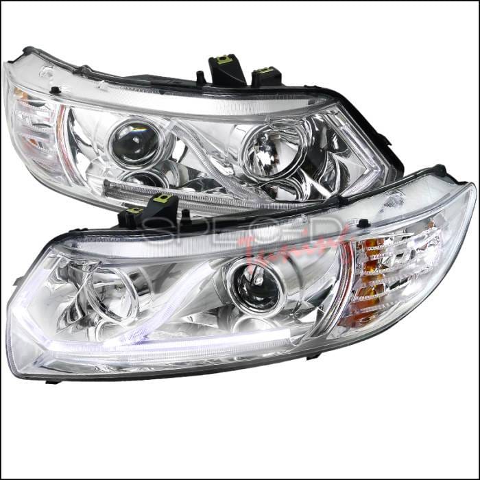 Honda Civic Spec-D LED Projector Headlights - Chrome Housing - 2LHP-CV062-RS