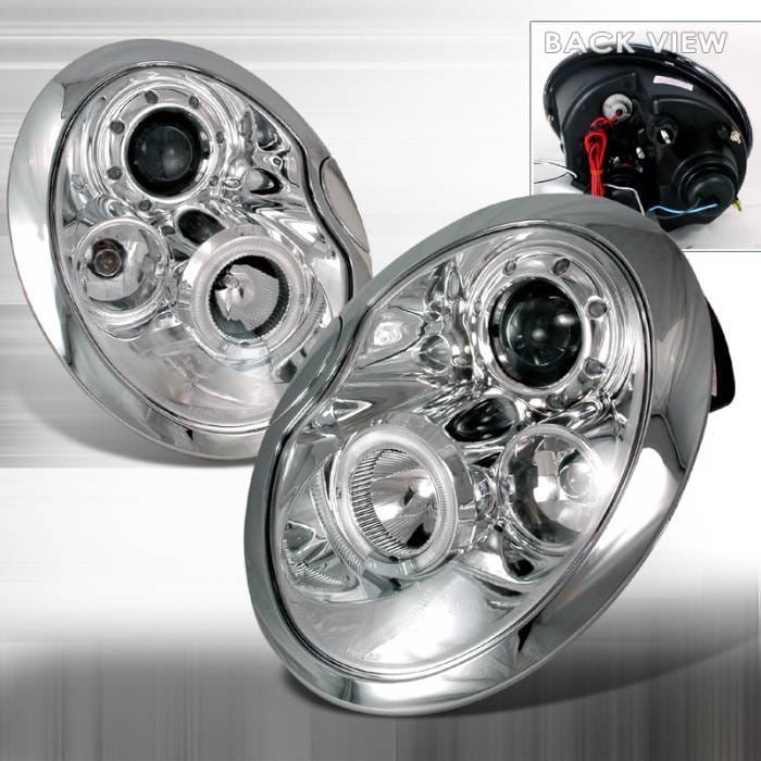 Mini Cooper Spec-D Halo LED Projector Headlights - Chrome - 2LHP-MINI01-TM