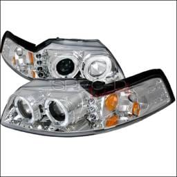 Ford Mustang Spec-D Halo LED Projector Headlights - Chrome - 2LHP-MST99-TM