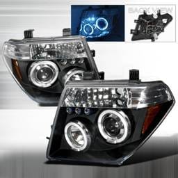 Nissan Frontier Spec-D Halo LED Projector Headlights - Black - 2LHP-PATH05JM-TM