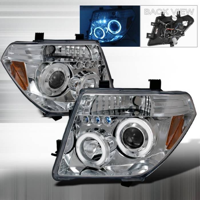 Nissan Frontier Spec-D Halo LED Projector Headlights - Chrome - 2LHP-PATH05-TM