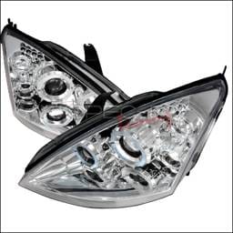 Ford Focus Spec-D Halo LED Projector Headlights - Chrome - 2LHP-FOC00-TM