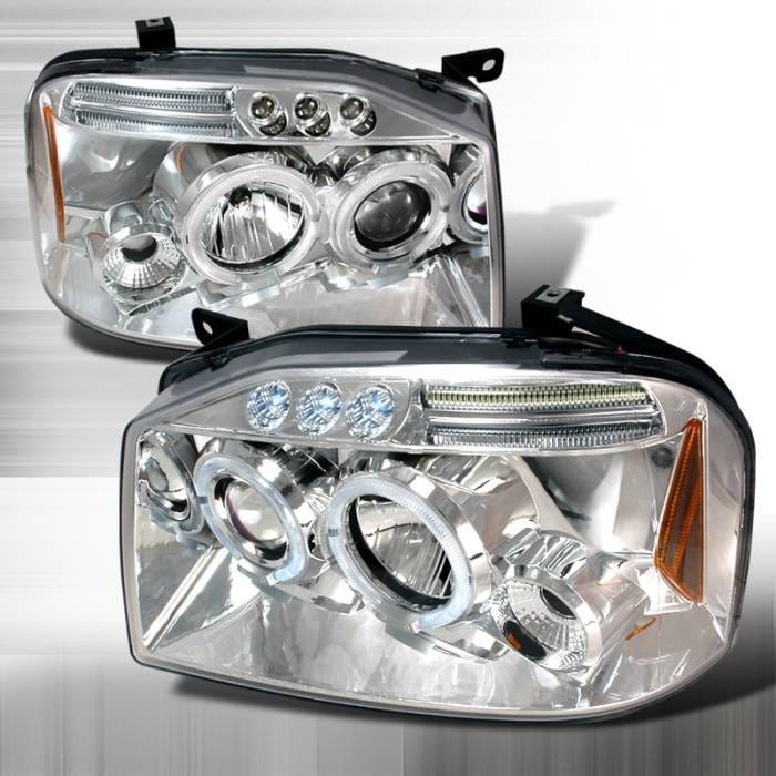 Nissan Frontier Spec-D Halo LED Projector Headlights - Chrome - 2LHP-FRO01-TM