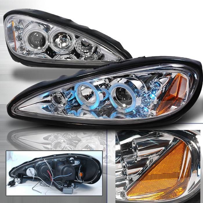 Pontiac Grand Am Spec-D Halo LED Projector Headlights - Chrome - 2LHP-GAM99-TM