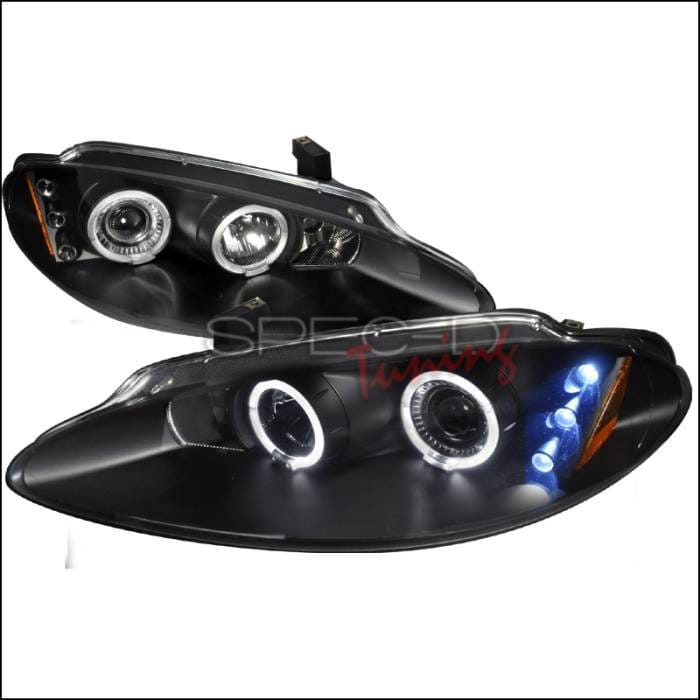 Dodge Intrepid Spec-D Halo LED Projector Headlights - Black - 2LHP-ITRE98JM-TM