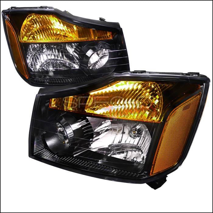 Nissan Titan Spec-D Black Housing Headlights - 2LH-TIT08JM-DP