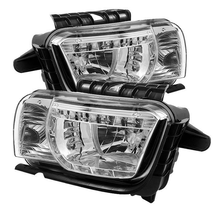 Chevrolet Camaro Spyder DRL LED Crystal Headlights - Chrome - 333-CCAM2010-DRL-C