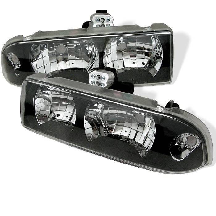 Chevrolet Blazer Spyder Crystal Headlights - Black - 333-CS1098-BK
