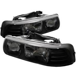 Chevrolet Tahoe Spyder Crystal Headlights - Black - 333-CSIL99-BK