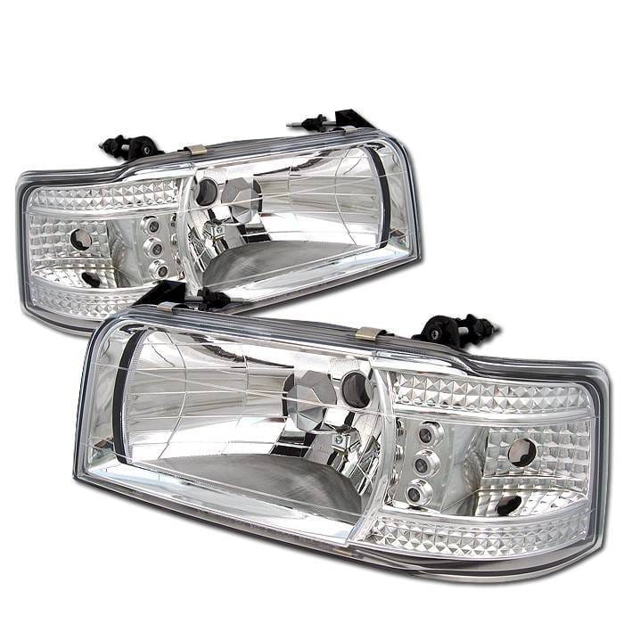 Ford Bronco Spyder Crystal Headlights - Chrome - 333-FB92-1PC-C