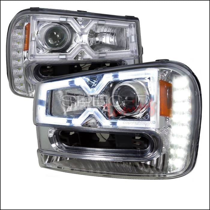 Chevrolet Trail Blazer Spec-D Projector Headlights - Chrome Housing - 2LHP-TBLZ02-RS