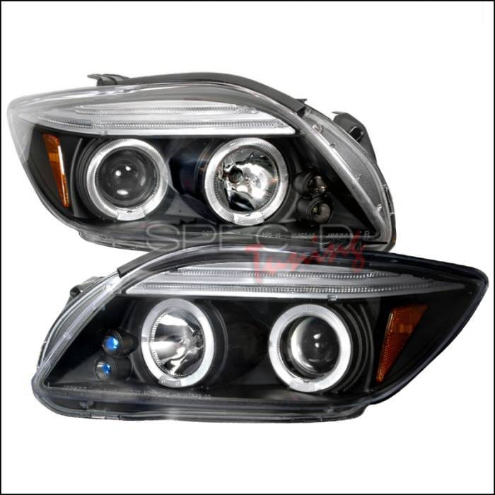 Scion tC Spec-D Halo LED Projector Headlights - Black - 2LHP-TC05JM-TM