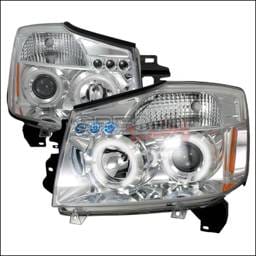 Nissan Armada Spec-D Halo LED Projector Headlights - Chrome - 2LHP-TIT04-TM