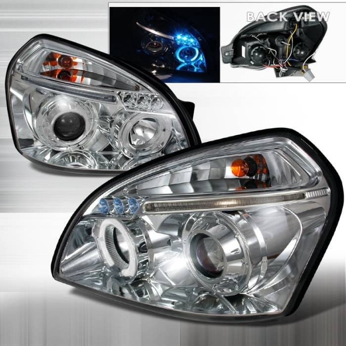 Hyundai Tucson Spec-D Halo LED Projector Headlights - Chrome - 2LHP-TUC04B-TM