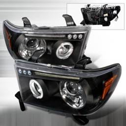 Toyota Tundra Spec-D Halo LED Projector Headlights - Black - 2LHP-TUN07JM-TM