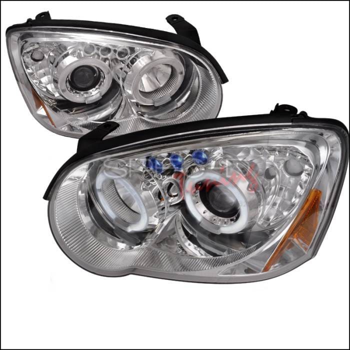 Subaru Impreza Spec-D Halo LED Projector Headlights - Chrome - 2LHP-WRX05-TM