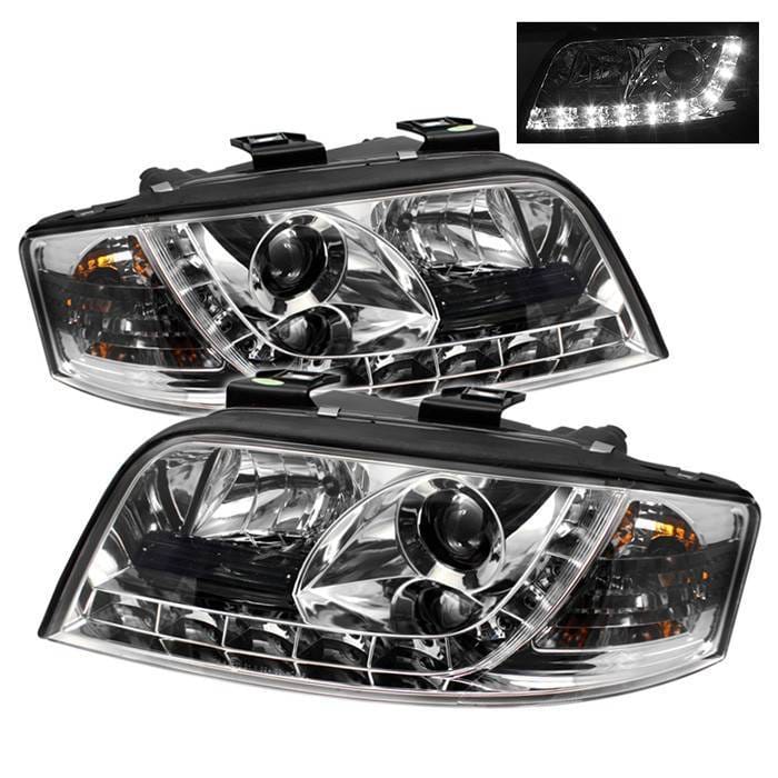 Audi A6 Spyder Projector Headlights DRL - Chrome - 444-ADA601-DRL-C