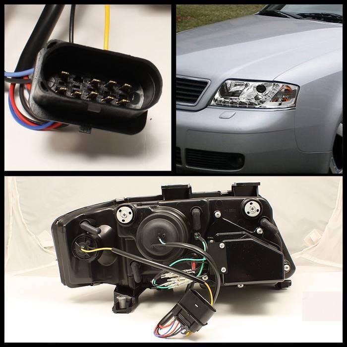 Audi A6 Spyder Projector Headlights DRL - Chrome - 444-ADA601-DRL-C thumbnail 2