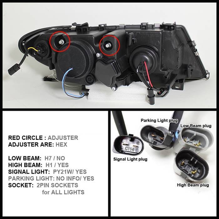 BMW 3 Series 4DR Spyder Projector Headlights - CCFL Halo - Chrome - 444-BMWE4602-4D-AM-CCFL-C thumbnail 2