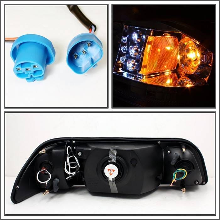 Ford Mustang Spyder LED Crystal Headlights - Chrome - 333-FM87-1PC-LED-C thumbnail 2