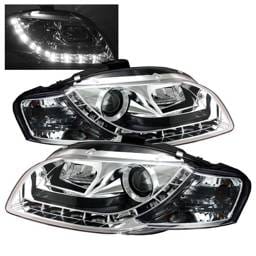 Audi A4 Spyder Projector Headlights DRL - Chrome - 444-AA405-DRL-C