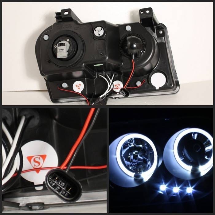 Chrysler 300 Spyder Projector Headlights - LED Halo - LED - Black - 444-C305-HL-BK thumbnail 2
