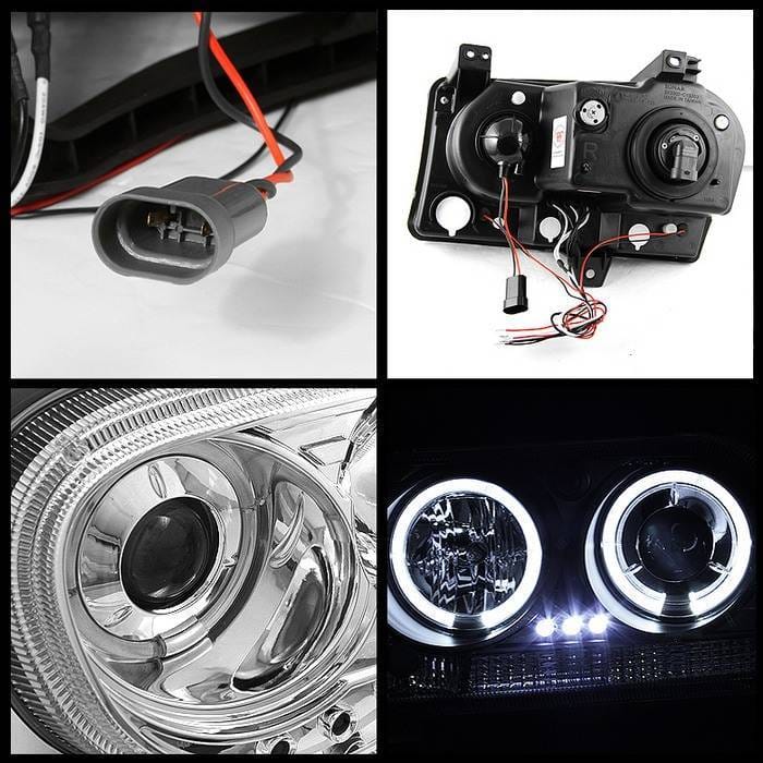 Chrysler 300 Spyder Projector Headlights - LED Halo - LED - Chrome - 444-C305-HL-C thumbnail 2