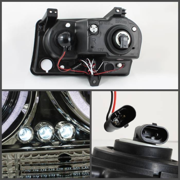 Chrysler 300 Spyder Projector Headlights - LED Halo - LED - Chrome - 444-C309-HL-C thumbnail 2
