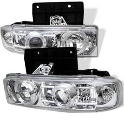 Chevrolet Astro Spyder Projector Headlights - LED Halo - Chrome - 444-CA95-HL-C